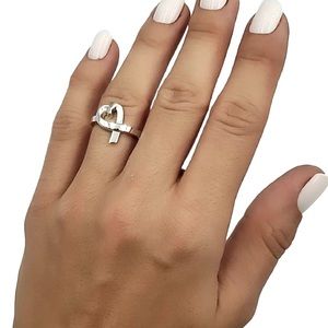 Tiffany & Co Open Heart Silver Ring